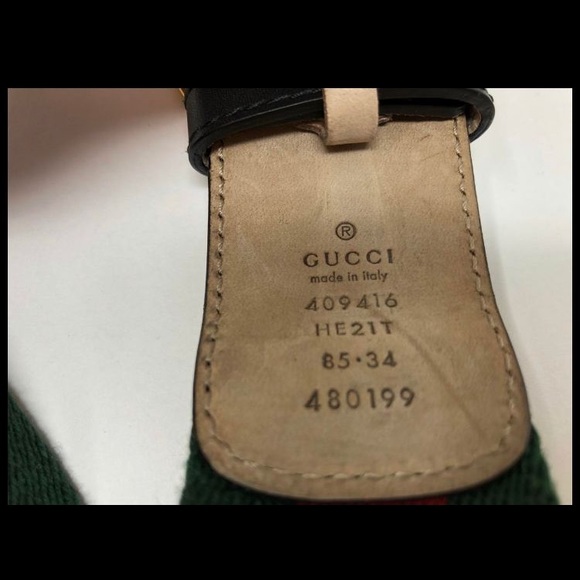 Gucci Red/Green Canvas Leather Belt